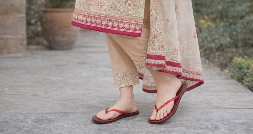 Classic Red Slip-On Sandals with Glossy Transparent Straps